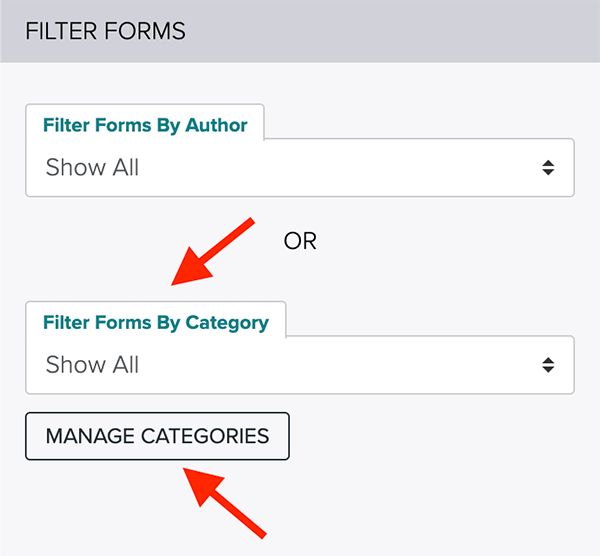 Filter Forms by Category