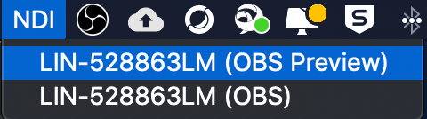 NDI Select OBS Preview