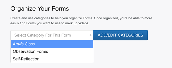 Select a Form Category