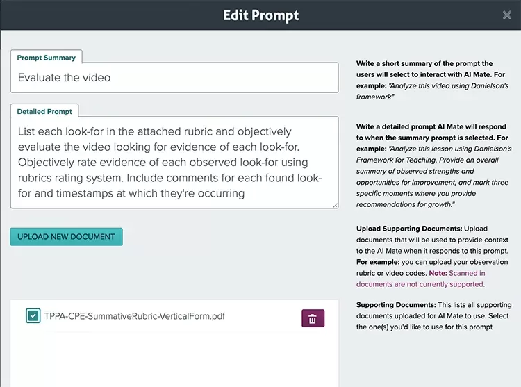 Edit Preset Prompt Dialog