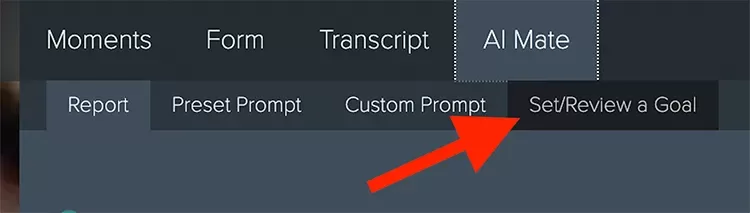 Set or Review a Goal tab