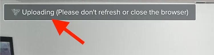 Uploading button