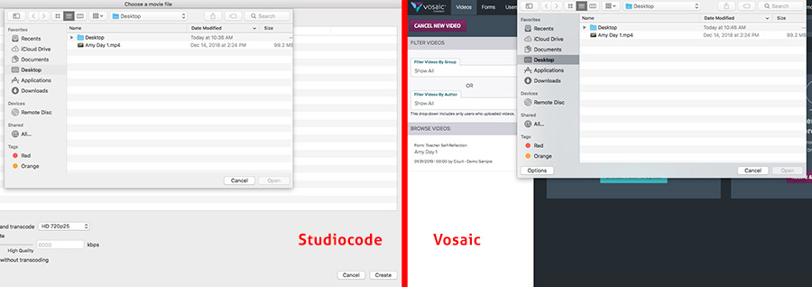 Upload files from your computer to Vosaic