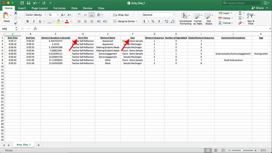 Vosaic CSV file